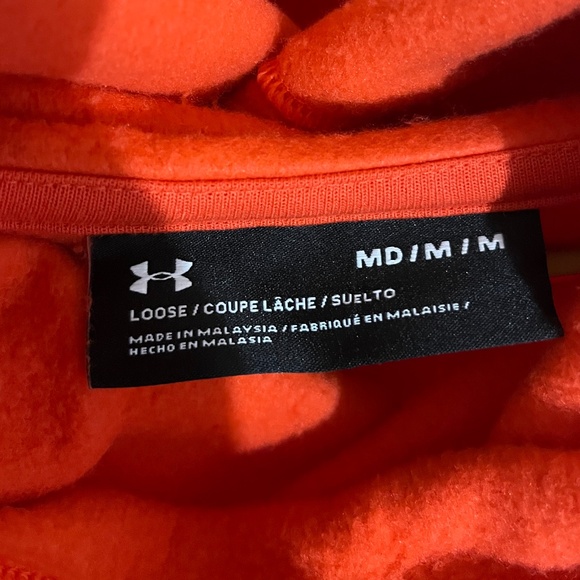 Under Armour Women’s Vibrant Orange Fall Winter Casual Hoodie Sz-M - Picture 5 of 6